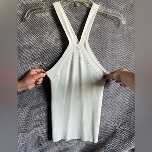 cute knitted white top